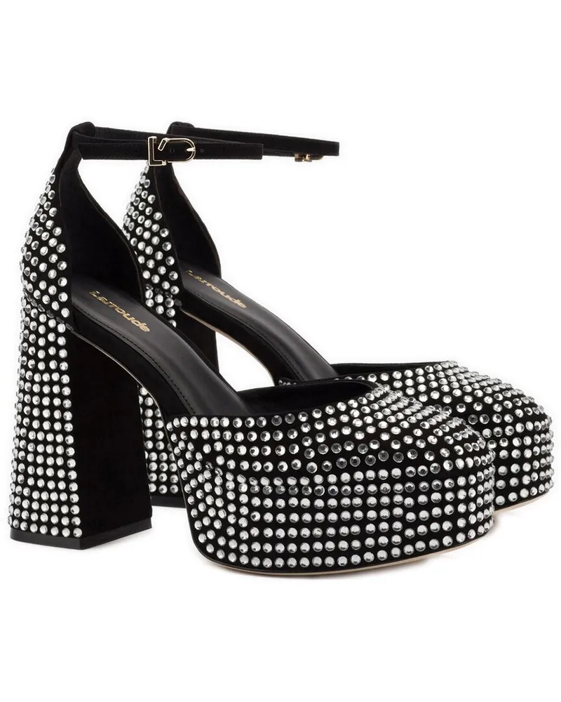 Larroude Larroudé Ari Crystal Suede Pump Black