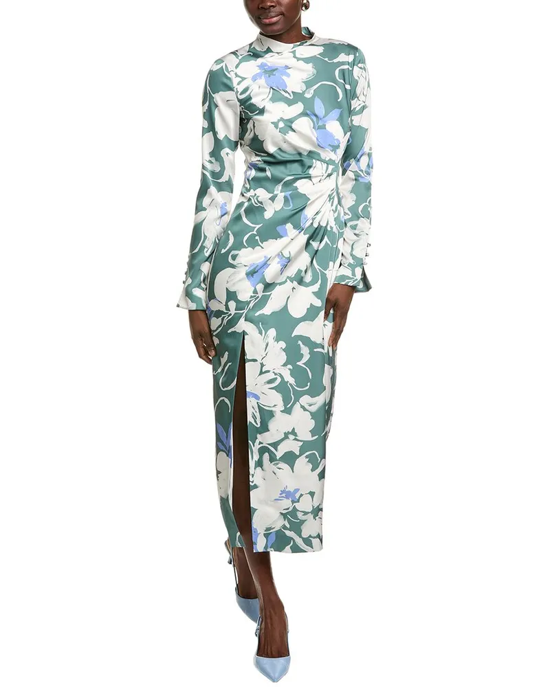 Lela Rose Draped Sheath Dress Green