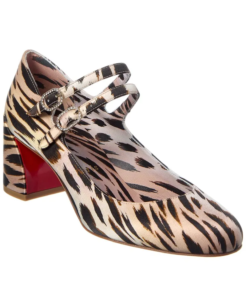 Christian Louboutin Miss Jane 55 Silk Pump Brown