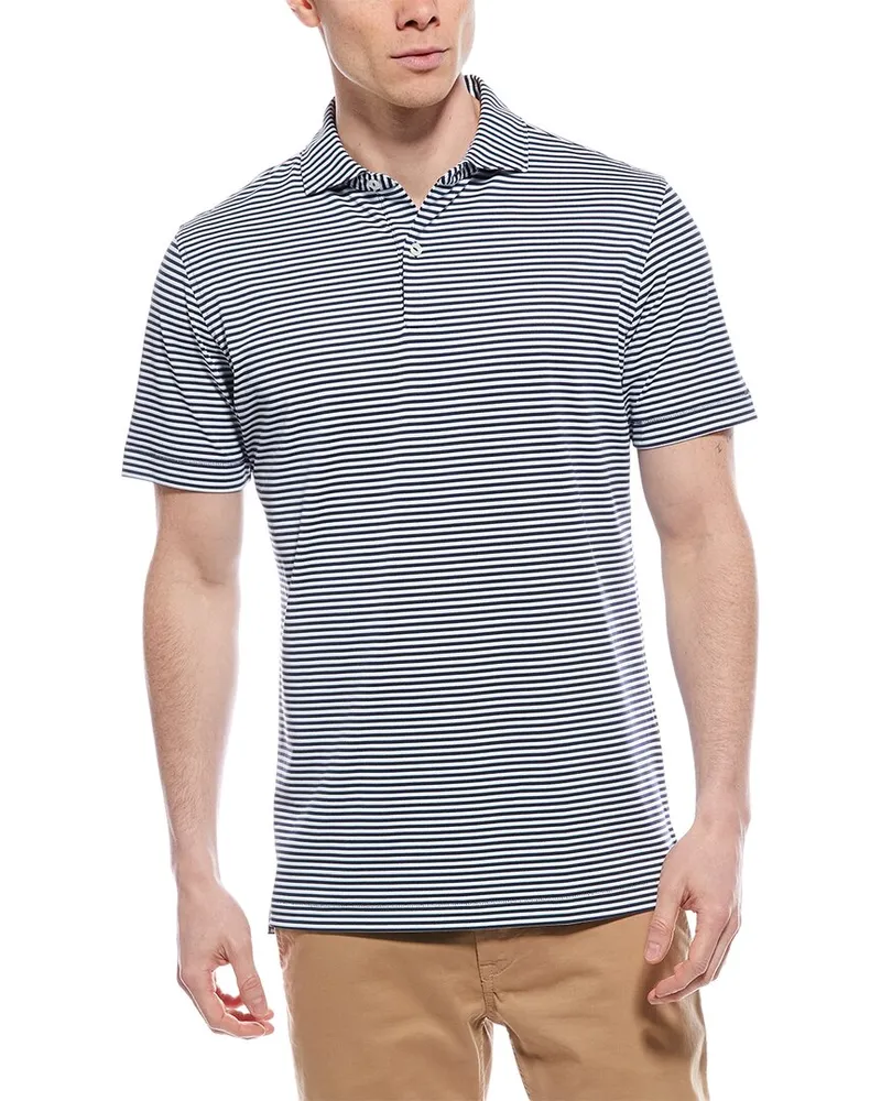 Peter Millar Tempo Performance Mesh Polo Shirt Blue