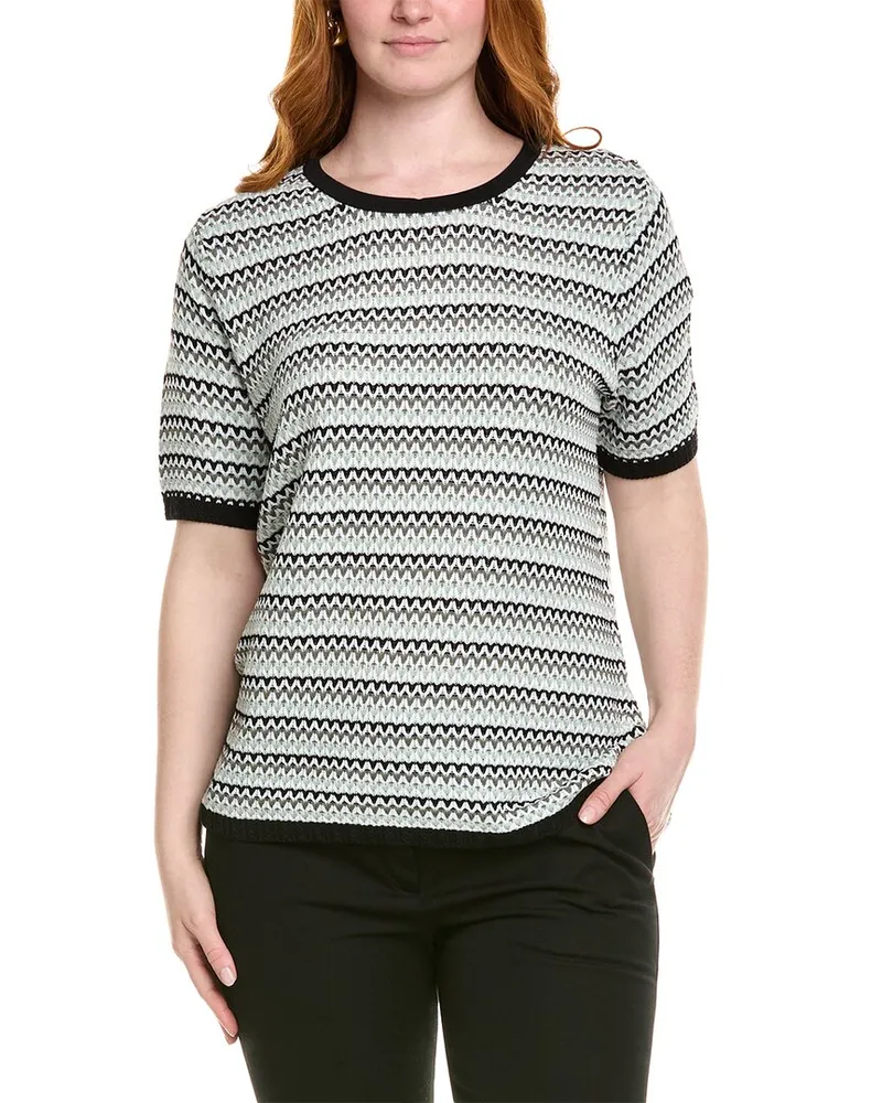 Anne Klein Plus Stitch Top White
