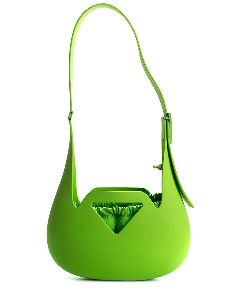 Bottega Veneta Green Rubber Punch Shoulder Bag (Authentic Pre-Loved Nocolor