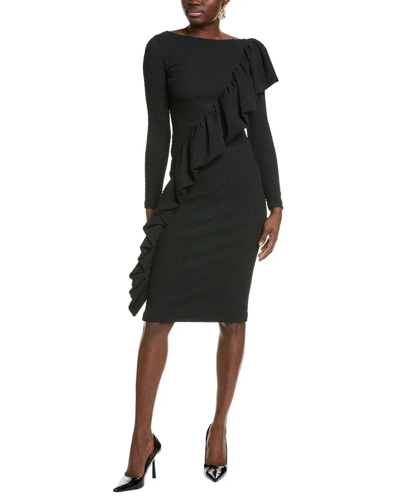 Chiara Boni Shiro Puckered Sheath Dress Black