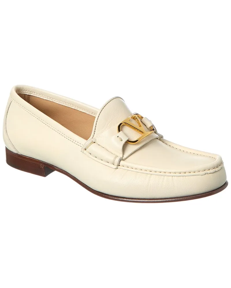 Valentino Garavani VLogo Leather Loafer White