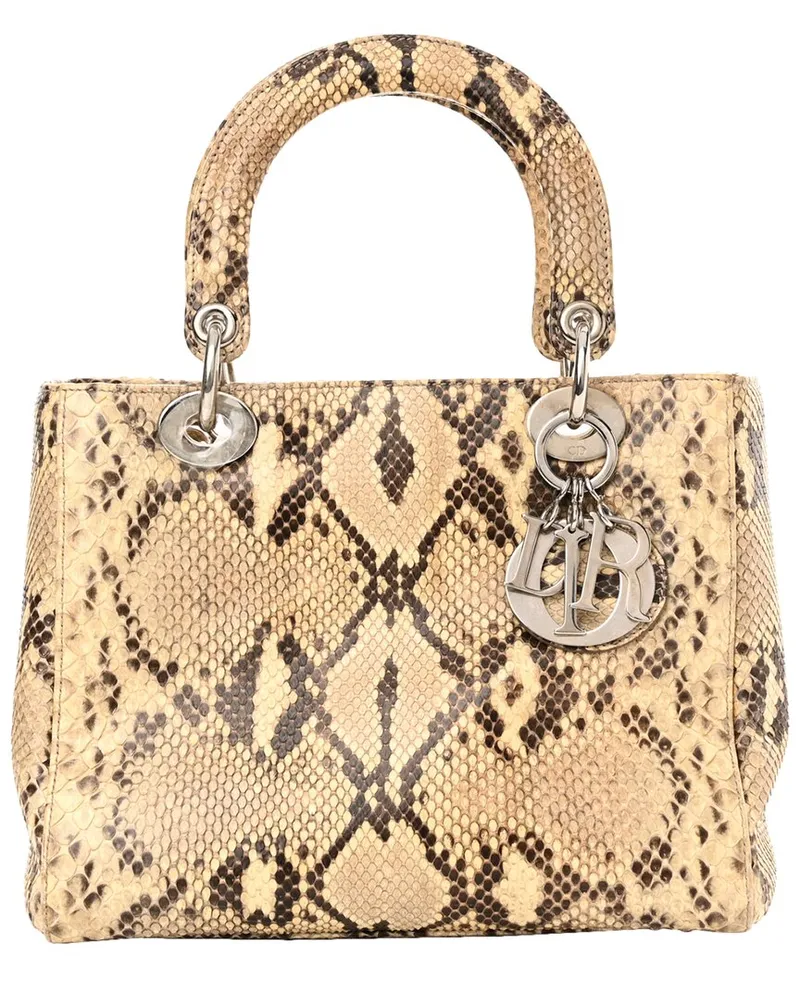 Dior Brown Snakeskin Lady Dior GHW (Authentic Pre-Loved Nocolor