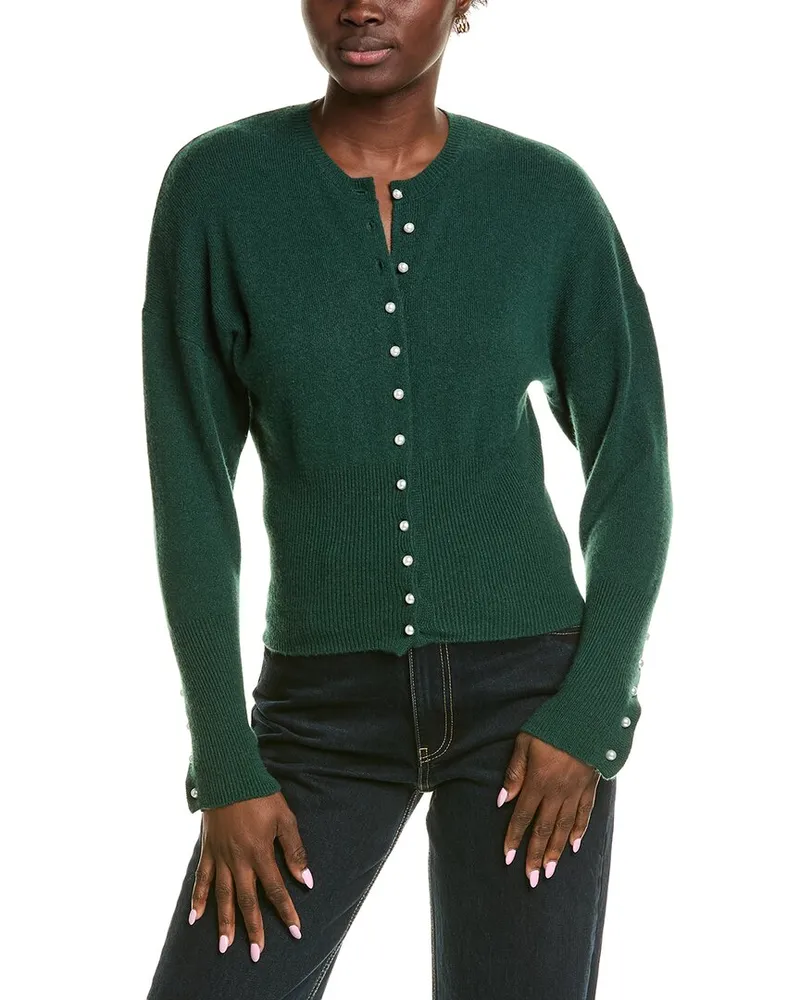 27 miles malibu Pearl Button Cashmere-Blend Cardigan Green