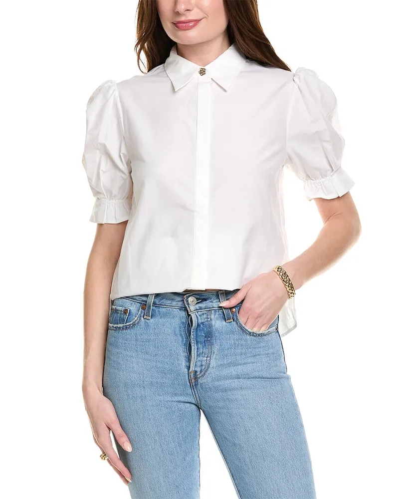 Saloni Silk-Blend Shirt White