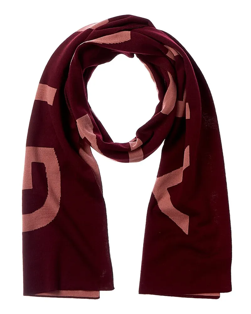 Givenchy Jacquard Wool Scarf Red