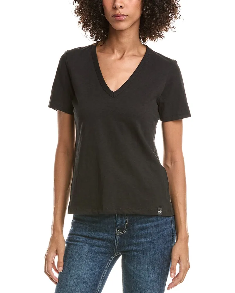 Rag & Bone Slub V-Neck T-Shirt Black