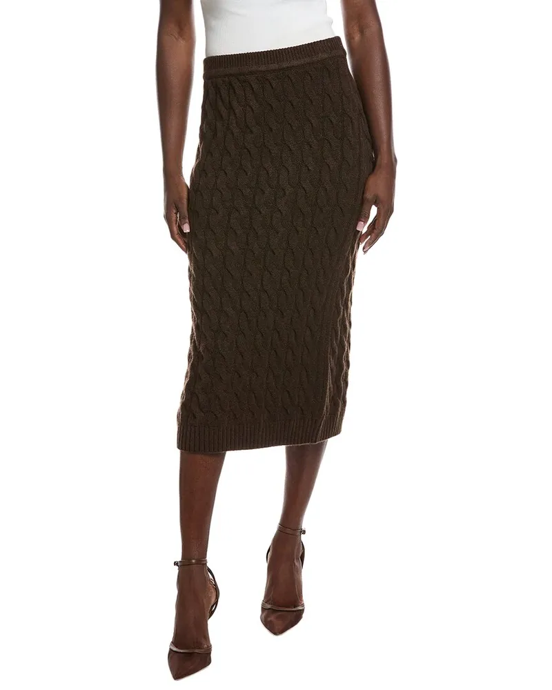 Vince Camuto Cable Sweater Skirt Brown