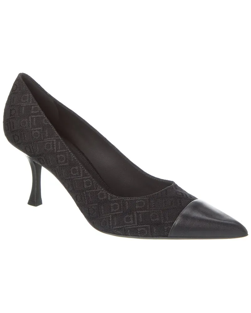 Ferragamo Marty Jacquard & Leather Pump Black