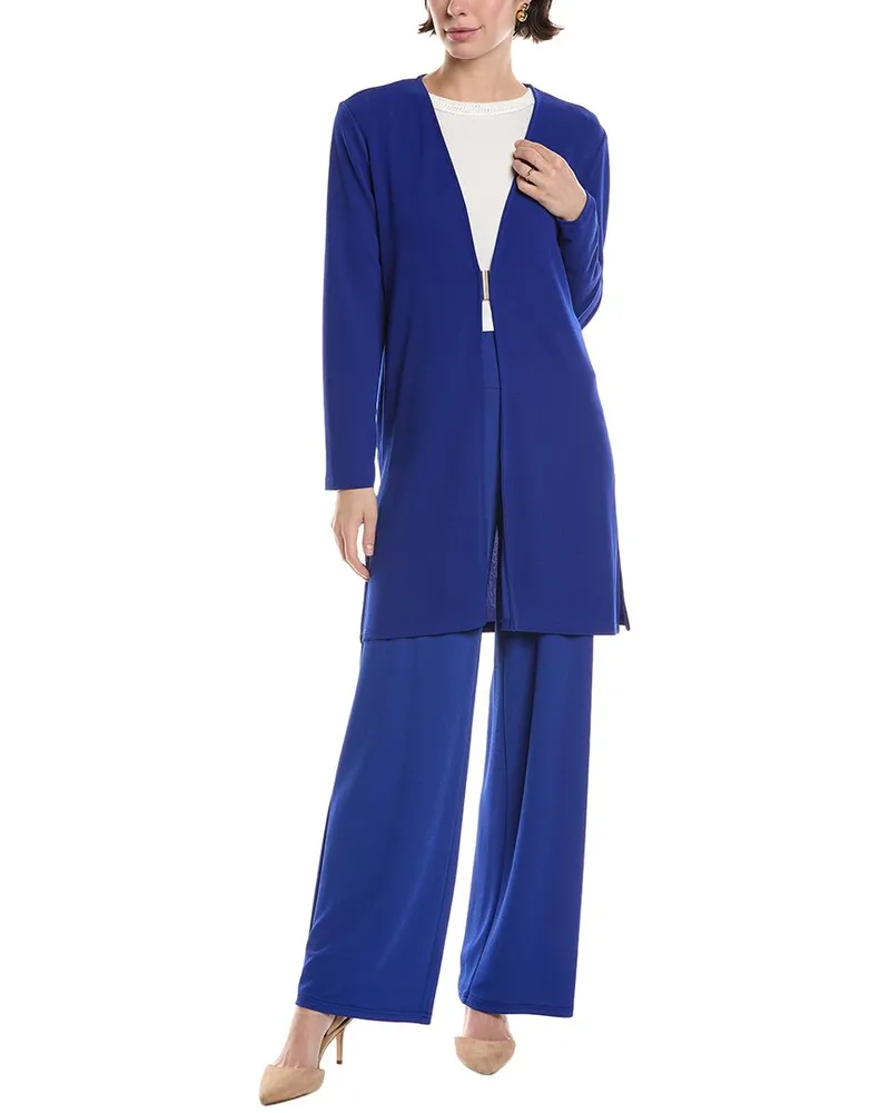 Anne Klein Clasp Front Cardigan Blue