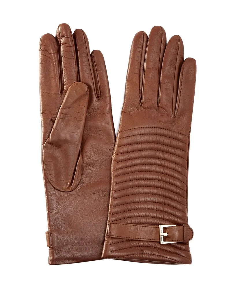 portolano  Women's Tobacco Leather Gloves Brown