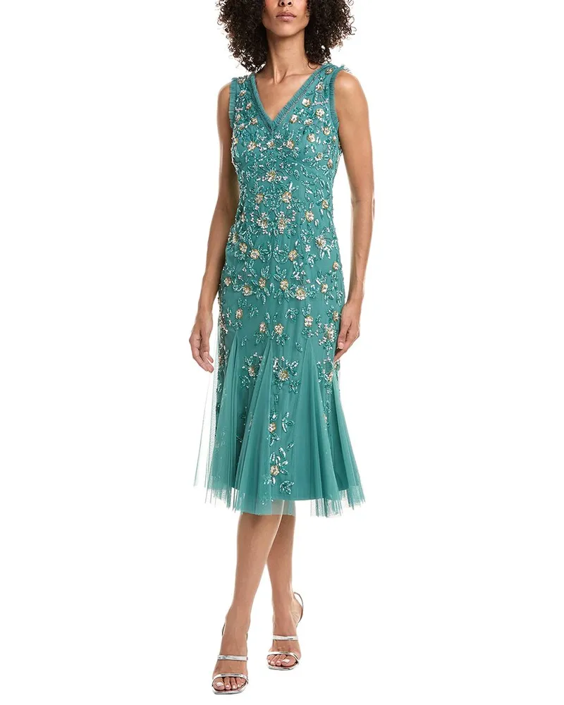 Adrianna Papell Mermaid Midi Dress Blue