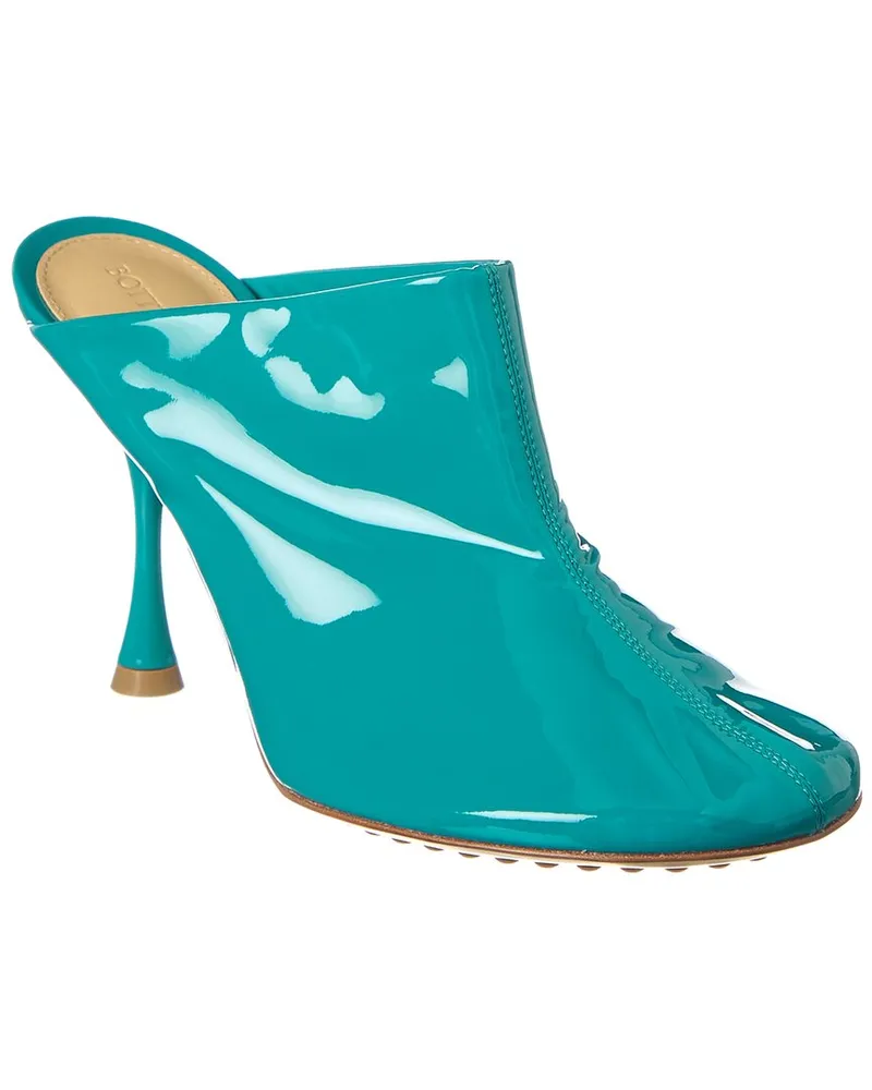Bottega Veneta Dot Sock Patent Mule Blue