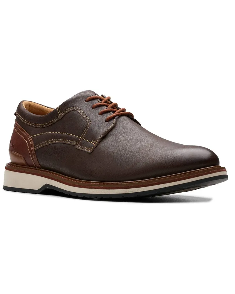 Clarks Monahan Plain Leather Shoe Nocolor