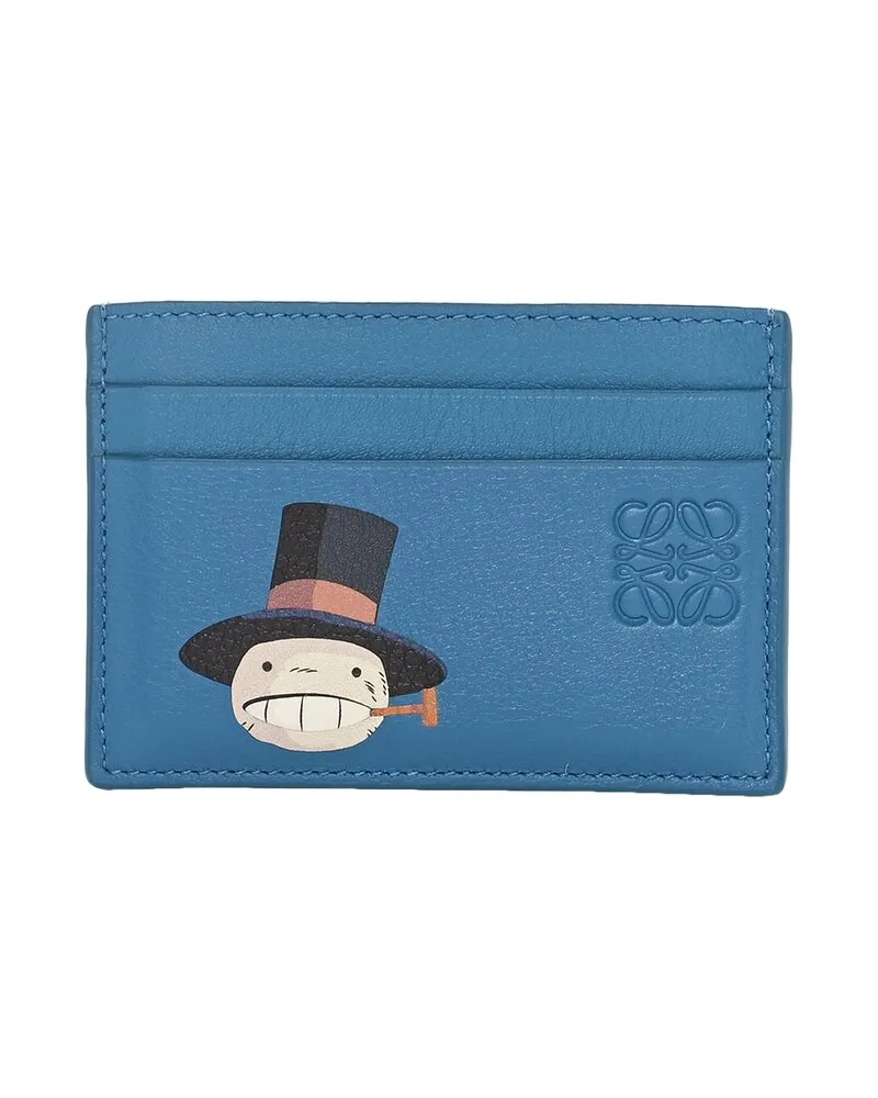 Loewe Blue Leather x Howl's Moving Castle Turnip Card Holder (Authentic Pre-  Loved Nocolor