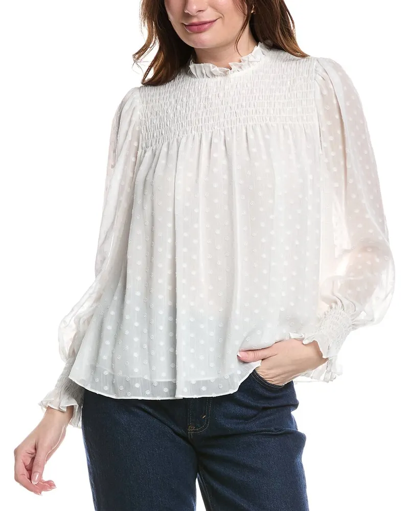 Rebecca Taylor Clip Dot Blouse White