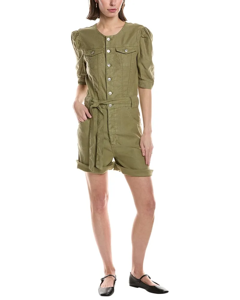 HUDSON Jeans Puff Sleeve Romper Green