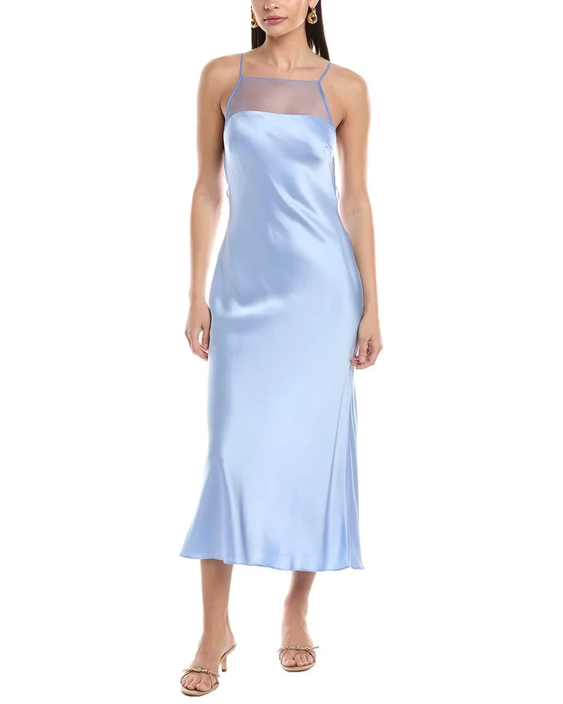 Amanda Uprichard Veronica Silk Maxi Dress Blue