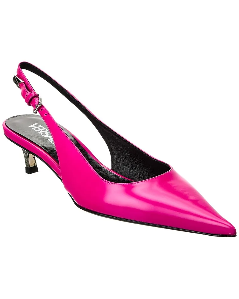 Versace Pin-Point Leather Pump Pink