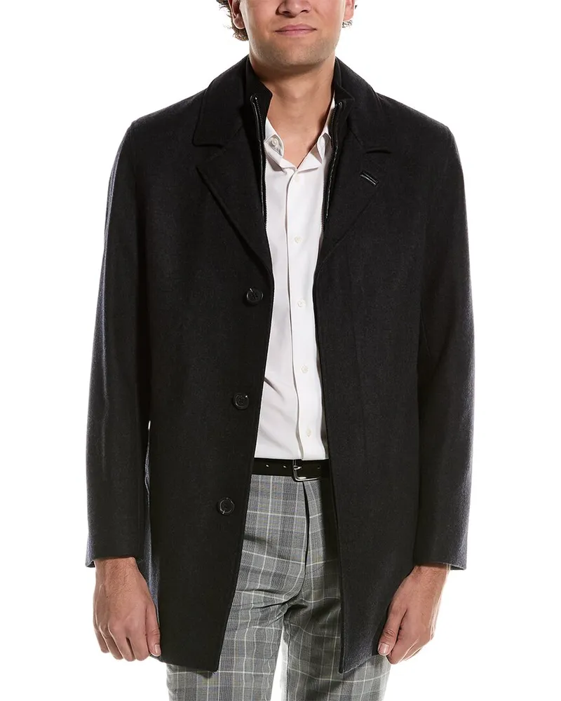 COLE HAAN Melton 3-in-1 Wool-Blend Coat Nocolor
