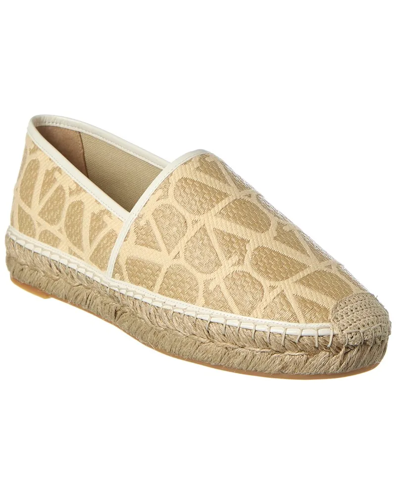 Valentino Garavani Vlogo Toile Iconographe Canvas & Leather Espadrille White