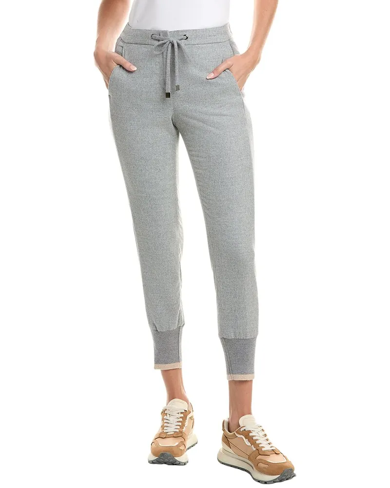 Peserico Wool & Cashmere-Blend Pant Gray