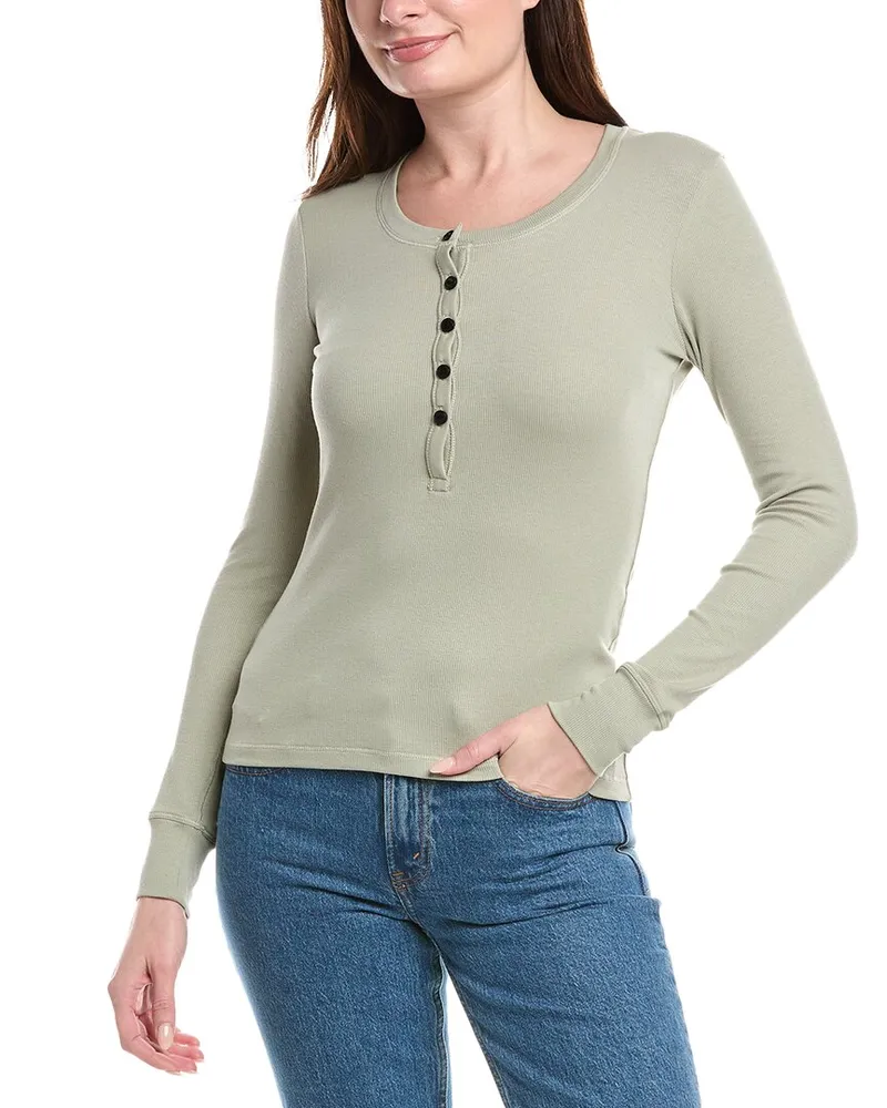 Rag & Bone Essie Henley Top Green