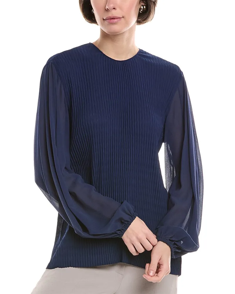 Akris Silk-Blend Blouse Blue
