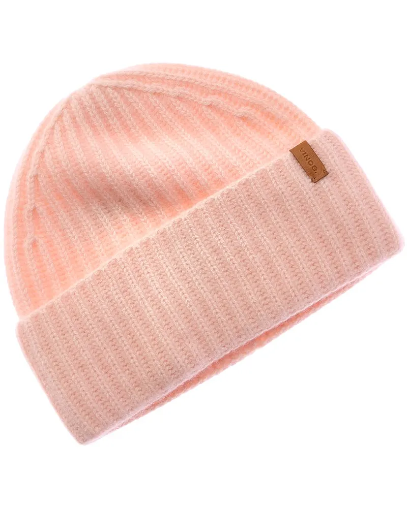 Vince Boiled Cashmere Chunky Knit Hat Pink