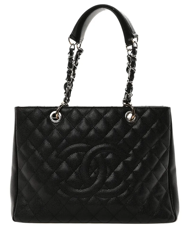Chanel Black Caviar Leather Grand Shopping Tote GST (Authentic Pre-Loved Nocolor