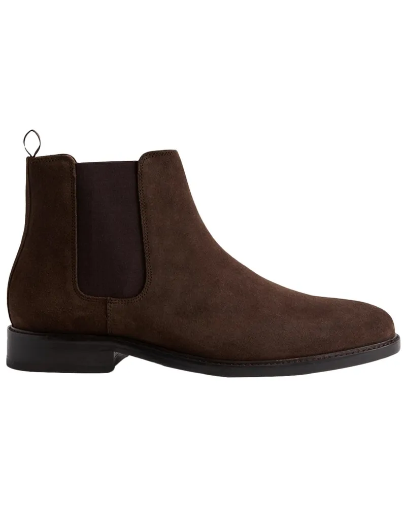 Reiss Renor Suede Boot Brown