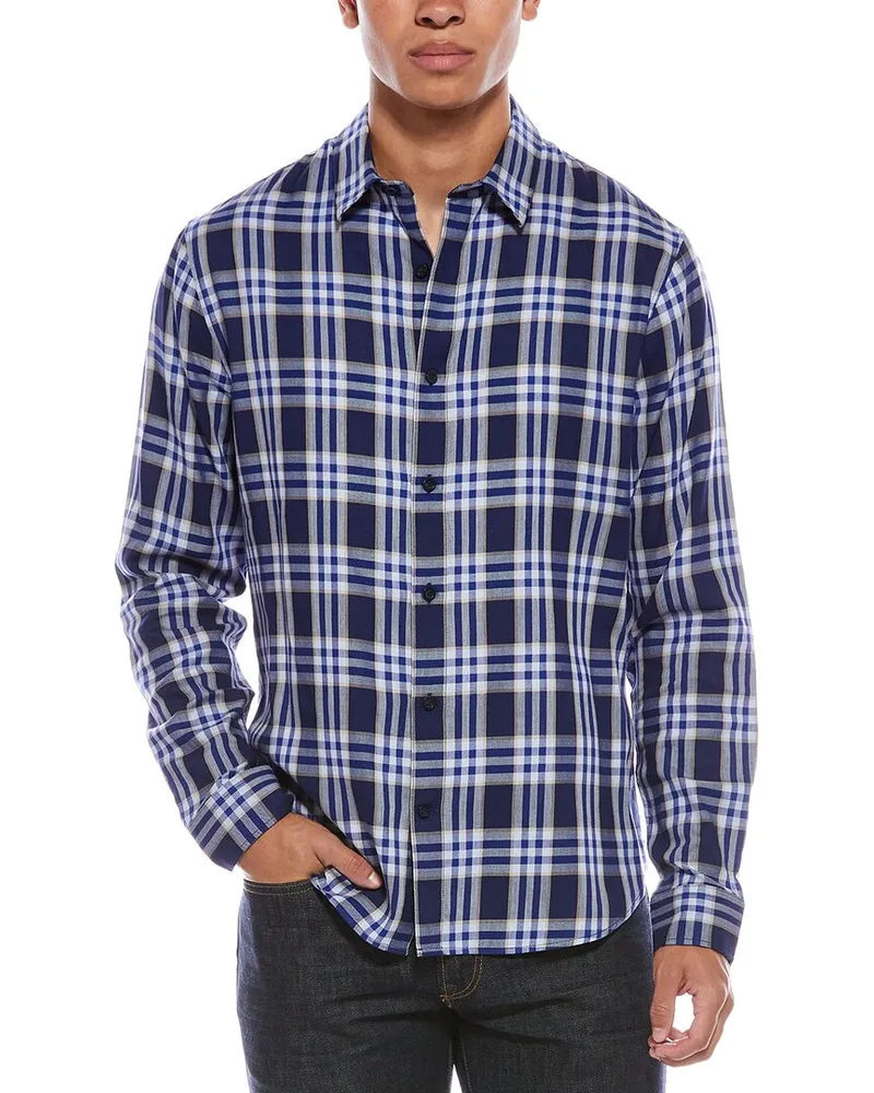 Vince Venice Plaid Shirt Blue