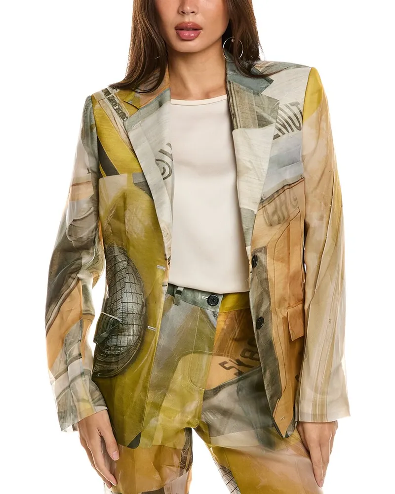 Helmut Lang Classic Silk Blazer Yellow