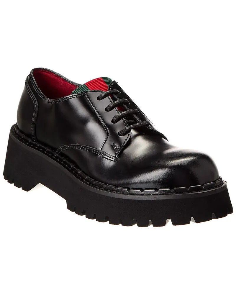 Gucci Web Leather Loafer Black