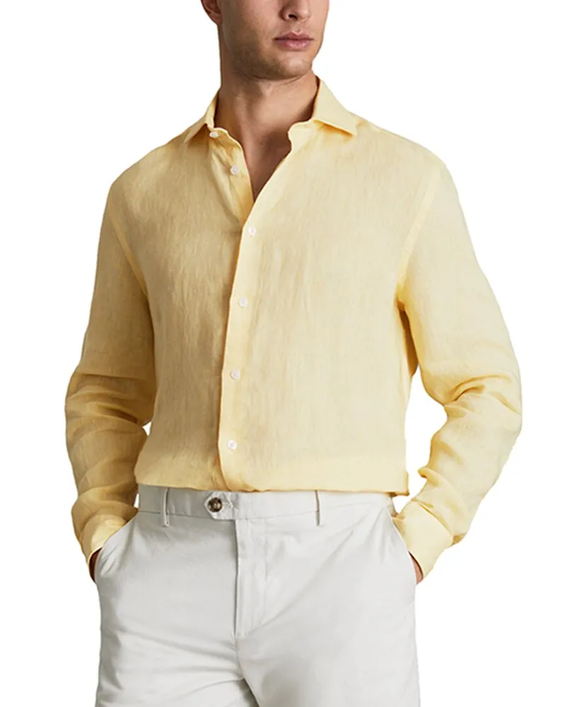 Reiss Ruban Linen Shirt Top Nocolor