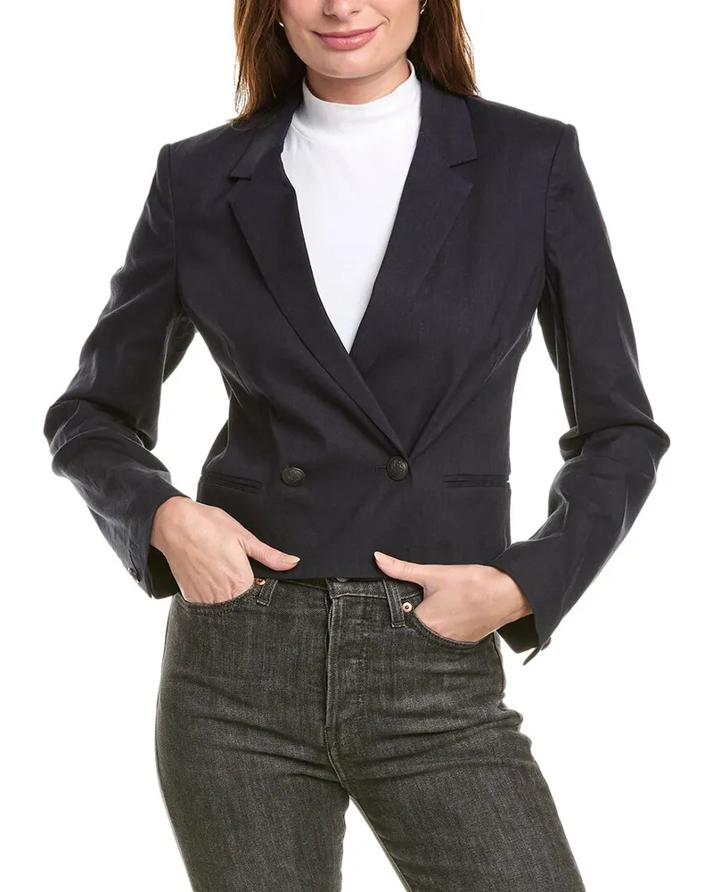 Rag & Bone Josie Linen-Blend Blazer Blue