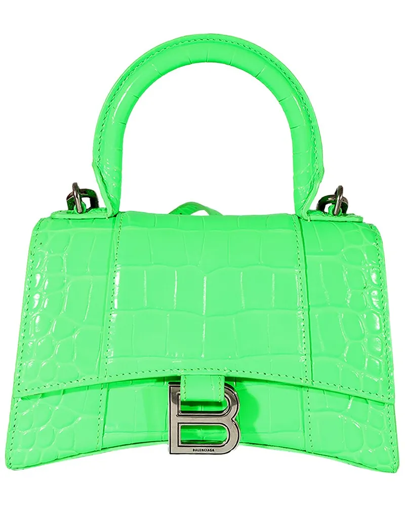 Balenciaga Green Leather XS Hourglass Top Handle (Authentic Pre-Loved Nocolor