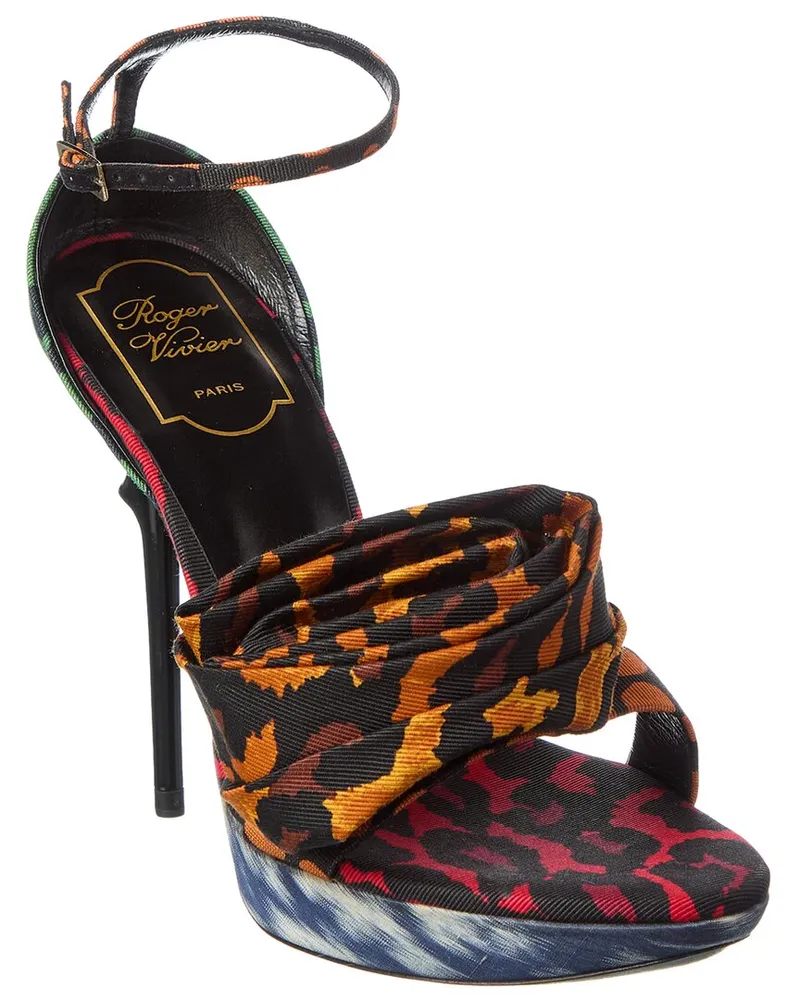 Roger Vivier Rose Grosgrain Platform Sandal Nocolor