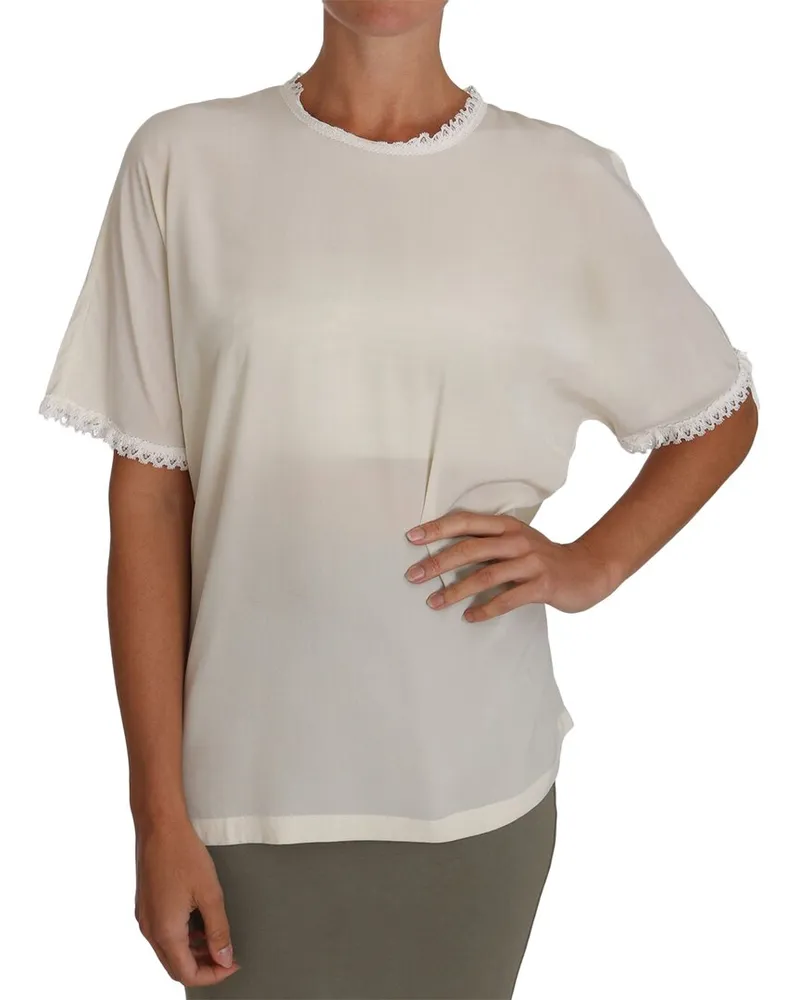 Dolce & Gabbana Silk T-Shirt White