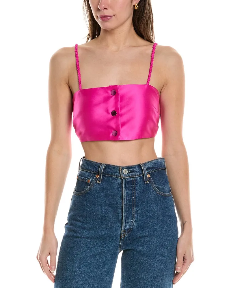 Sandro Silk-Blend Top Pink