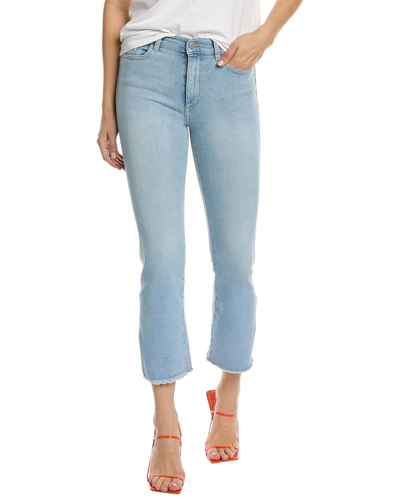 DL1961  Bridget Boot High-Rise Instasculpt Baby Blue Raw Ankle Cut Jean Blue