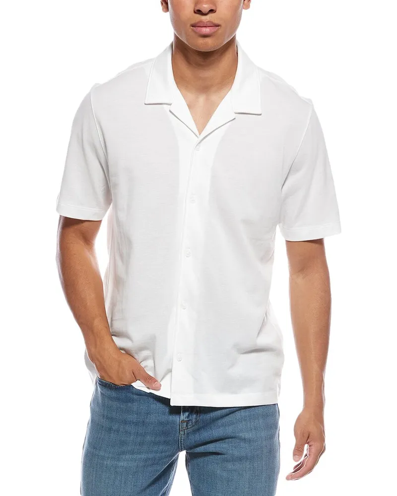 Vince Pique Cabana Shirt White