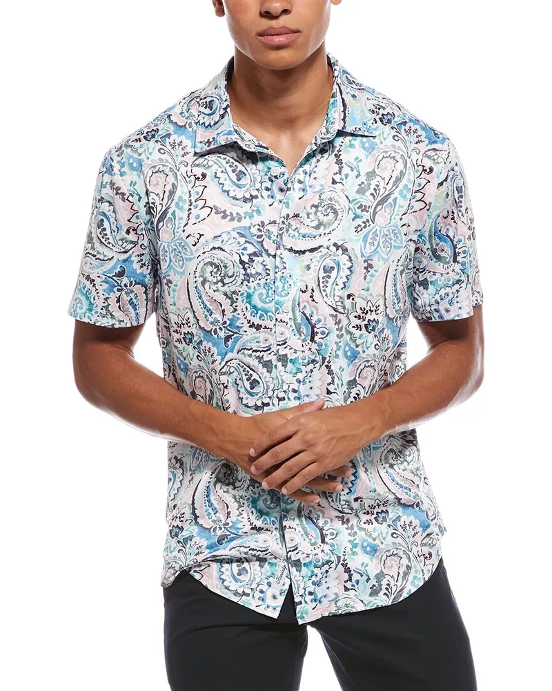 Robert Graham Dresden Classic Fit Knit Shirt Blue