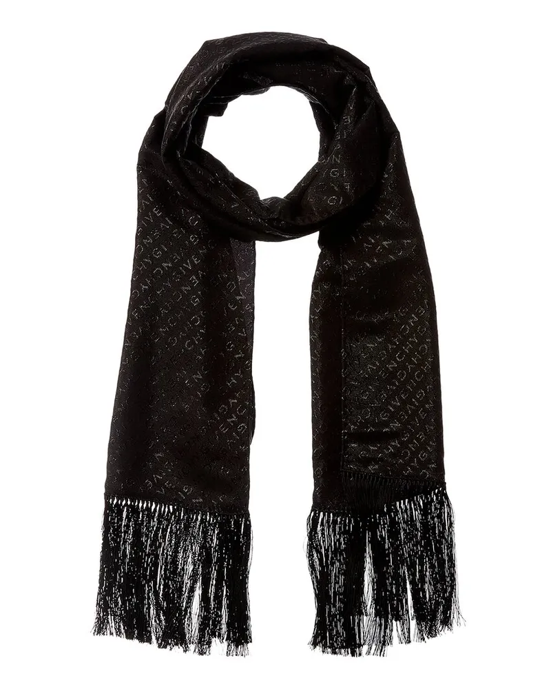 Givenchy Logo Evening Silk-Blend Scarf Black