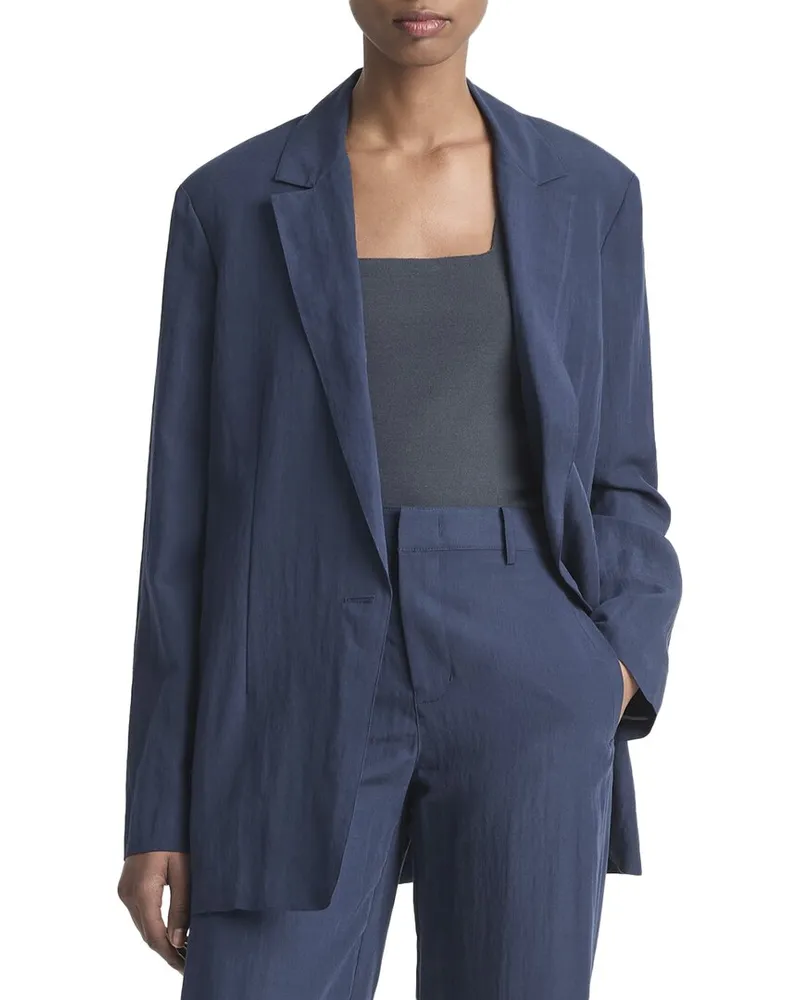 Vince Relaxed Textured Wool-Blend Blazer Nocolor