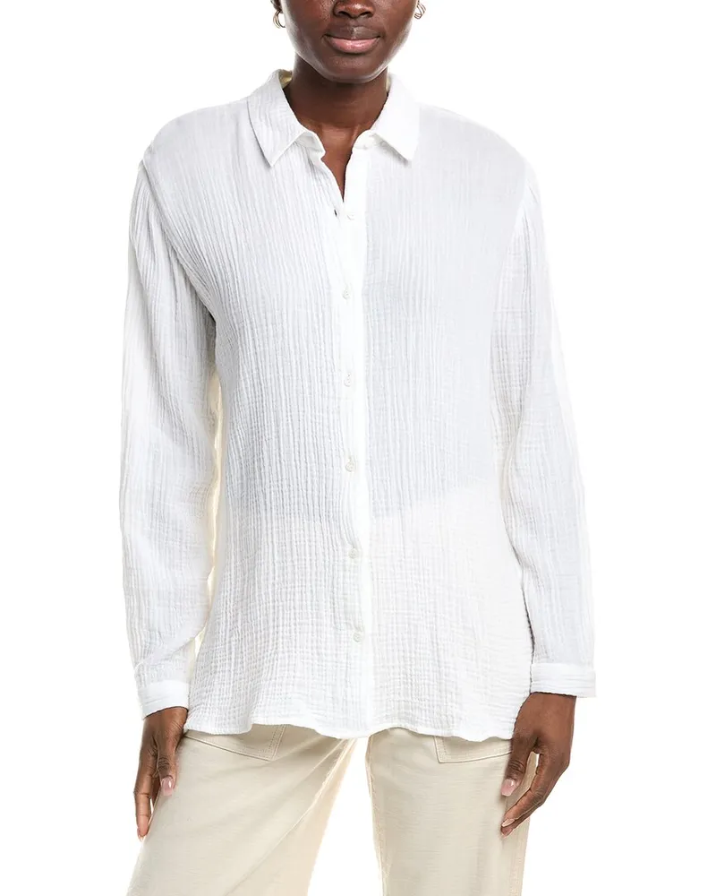 Eileen Fisher Classic Collar Shirt White
