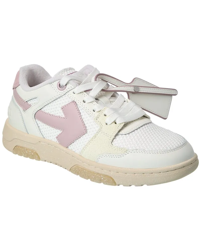 OFF-WHITE Off-White™ Slim Out Of Office Leather & Mesh Sneaker Pink