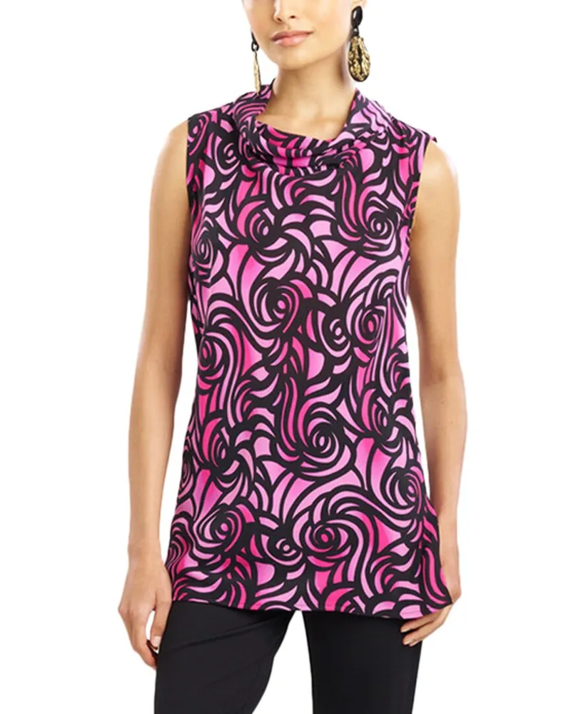 NATORI Silk-Blend Scroll Top Nocolor